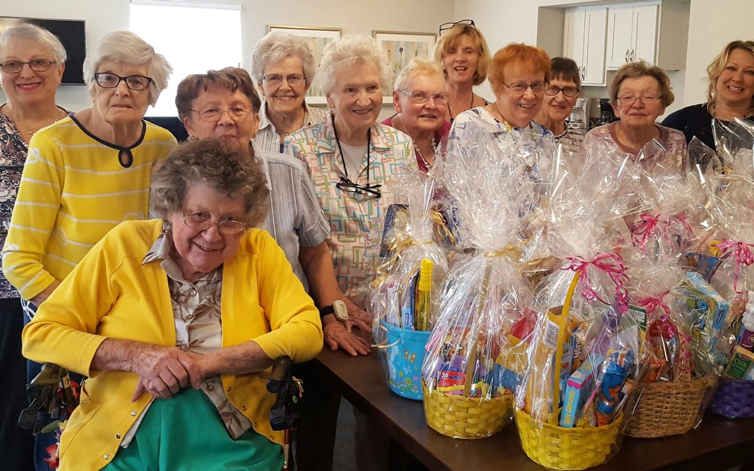 The Village of St Edward residents make Easter baskets for local woman’s shelter